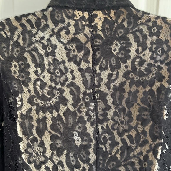 BCBG MaxAzria black lace button down shirt - Picture 8 of 11